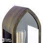 Audley End Outdoor Wall Light Hand-brushed Black/Gold and Glass IP44
