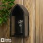 Audley End Outdoor Wall Light Hand-brushed Black/Gold and Glass IP44