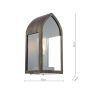 Audley End Outdoor Wall Light Hand-brushed Black/Gold and Glass IP44