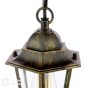 Audley End Outdoor Pendant Hand-brushed Black/Gold and Glass IP44