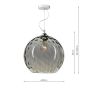 Aulax 1 Light Pendant Silver Smoked Glass With Dimple Effect