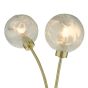 Avari 2 Light Wall Light Satin Brass Glass