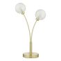 Avari 2 Light Table Lamp Satin Brass and White Frosted Glass
