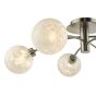 Avari 6 Light Semi Flush Satin Nickel Frosted Glass 