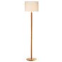 Avenue Floor Lamp Light Wood and Polished Chrome With Shade