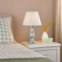 Aviara Table Lamp Green Ceramic With Ivory Pleated Shade