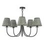 Becca 5 Light Armed Pendant Matt Black With Shade