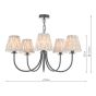 Becca 5 Light Armed Pendant Matt Black With Taupe Ikat Shade