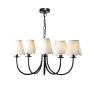 Becca 5 Light Armed Pendant Matt Black With Shade