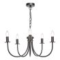 Becca 5 Light Armed Pendant Matt Black Fitting Only