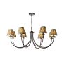 Becca 8 Light Armed Pendant Matt Black With Shade