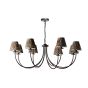 Becca 8 Light Armed Pendant Matt Black With Shade