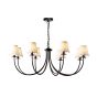 Becca 8 Light Armed Pendant Matt Black With Shade