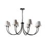 Becca 8 Light Armed Pendant Matt Black With Shade