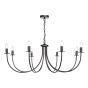 Becca 8 Light Armed Pendant Matt Black Fitting Only