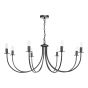 Becca 8 Light Armed Pendant Matt Black Fitting Only