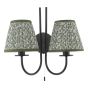 Becca 2 Light Wall Light Matt Black and Green With Shade