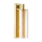 Bevin Bathroom Wall Light Natural Brass and Amber Ribbed Glass IP44