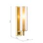 Bevin Bathroom Wall Light Natural Brass and Amber Ribbed Glass IP44