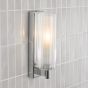 Bevin Bathroom Wall Light Polished Chrome and Ribbed Glass IP44