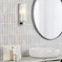 Bevin Bathroom Wall Light Polished Chrome and Ribbed Glass IP44