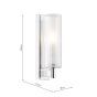 Bevin Bathroom Wall Light Polished Chrome and Ribbed Glass IP44