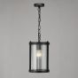 Bianka Pendant Matt Black and Ribbed Glass