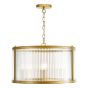 Bianka 3 Light Pendant Satin Bronze and Ribbed Glass