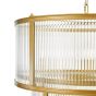 Bianka 6 Light Pendant Satin Bronze and Ribbed Glass