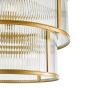 Bianka 6 Light Pendant Satin Bronze and Ribbed Glass