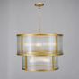 Bianka 6 Light Pendant Satin Bronze and Ribbed Glass