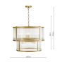 Bianka 6 Light Pendant Satin Bronze and Ribbed Glass