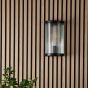 Bianka Wall Light Matt Black and Ribbed Glass