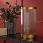 Bianka Table Lamp Satin Bronze and Ribbed Glass
