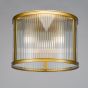 Bianka 3 Light Flush Satin Bronze and Ribbed Glass