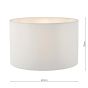 Bidelia White Linen Drum Shade 32cm
