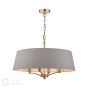 Birch 4 Light Shadelier Antique Brass and Taupe With Shade