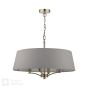 Birch 4 Light Shadelier Antique Brass and Taupe With Shade
