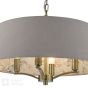 Birch 4 Light Shadelier Antique Brass and Taupe With Shade