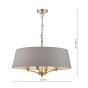 Birch 4 Light Shadelier Antique Brass and Taupe With Shade
