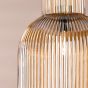 Bixby Pendant Amber Ribbed Glass and Brushed Bronze