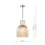 Bixby Pendant Amber Ribbed Glass and Brushed Bronze