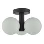 Blake Bathroom 3 Light Semi Flush Matt Black Opal Glass