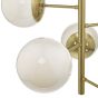 Bombazine 5 Light Pendant Natural Brass & Opal Glass