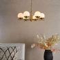 Bombazine 6 Light Pendant Natural Brass and Opal Glass
