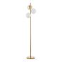 Bombazine 3 Light Floor Lamp Natural Brass and Opal Glass