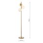 Bombazine 3 Light Floor Lamp Natural Brass and Opal Glass