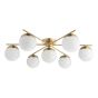 Bombazine 7 Light Semi-Flush Natural Brass and Opal Glass