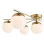 Bombazine 7 Light Semi-Flush Natural Brass and Opal Glass