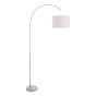 Bow Floor Lamp Satin Nickel With Shade